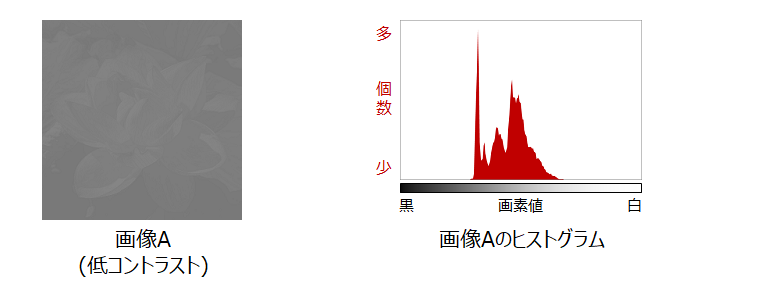 画像とヒストグラム平坦化前_1