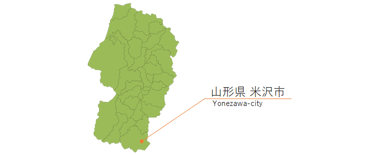 米沢市の地図