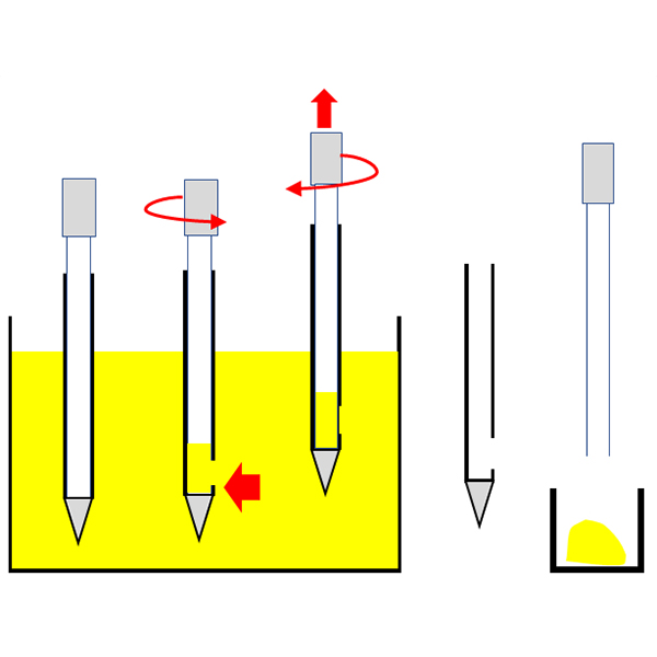 HDPE 粉末用サンプラー(1つ穴)