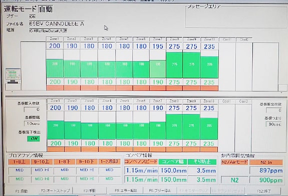 装置の設定はすべて前回と同じになるよう一元化したデータを読み出し